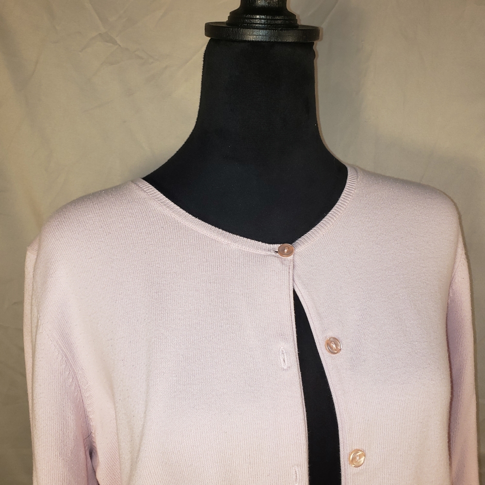 Casual Corner Soft Pink Stretch Cardigan - L